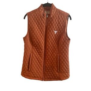 Campus Drive University Of Texas Burt Orange Quilted Full Zip Vest Size Medium